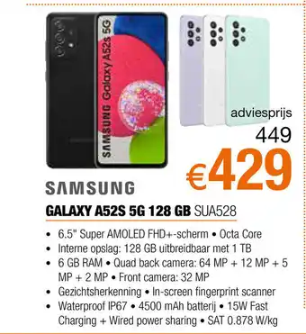 Expert Samsung Galaxy A52S 5G 128GB SUA528 aanbieding