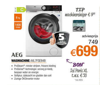 Expert Aeg Wasmachine AXL7FSE84B aanbieding