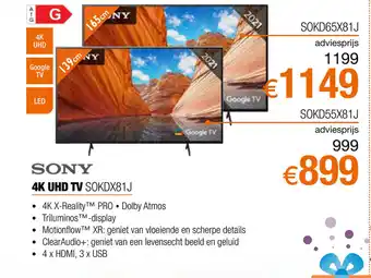 Sony 4k UHD TV SOKDX81J