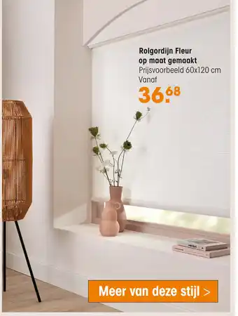 Rolgordijn Fleur op maat gemookt 60 x 120cm