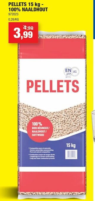 Hubo Pellets 15kg 100% naaldhout aanbieding