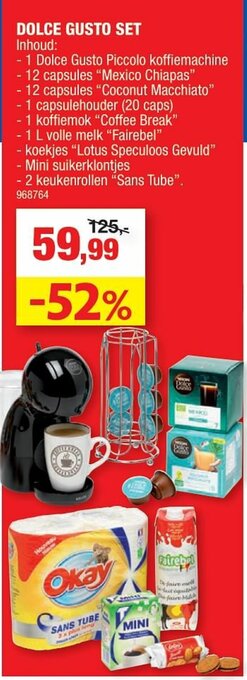 Hubo Dolce gusto Set aanbieding