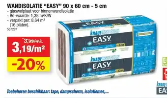 Hubo Wandisolatie "easy" 90 x 60cm-5cm aanbieding