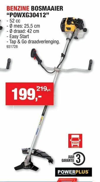 Hubo Benzine Bosmaaier "POWXG30412" aanbieding