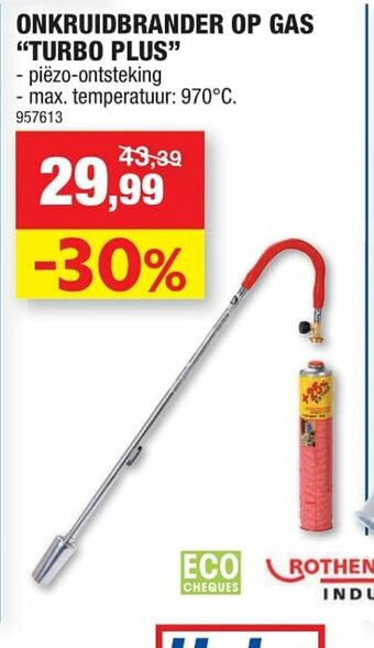 Hubo Onkruidbrander Op Gas "Turbo Plus" aanbieding