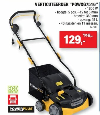 Hubo Verticuteerder "POWXG7516" aanbieding