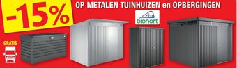 Hubo Op metalen tuinhuizen en Opbergingen aanbieding