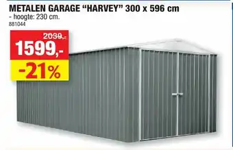 Hubo Metalen Garage "Harvey" 300 x 596cm aanbieding
