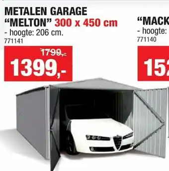 Hubo Metalen Garage "Melton" 300 x 450cm aanbieding