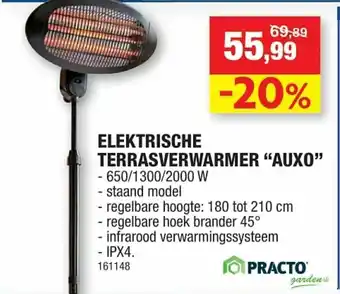 Hubo Elektrische Terrasverwarmer "Auxo" aanbieding
