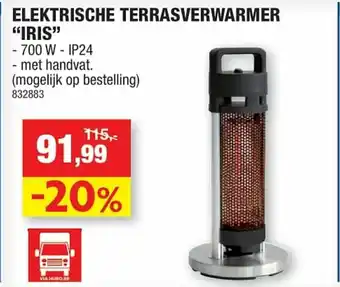 Hubo Elektrsiche Terrasverwarmer "IRIS" aanbieding