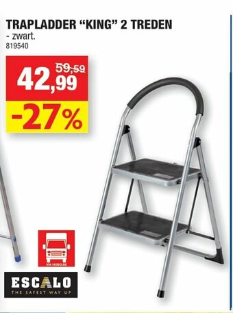 Hubo Trapladder "King" 2 Treden aanbieding