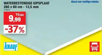 Hubo Waterbestendige Gipsplaat 260 x 60cm -12,5mm aanbieding
