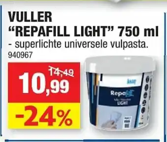 Hubo Vuller "Repafill Light" 750ml aanbieding