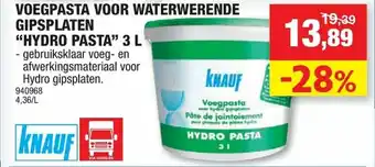 Hubo Voegpasta Voor Waterwerende Gipspalten "Hydro Pasta" 3L aanbieding
