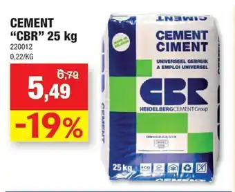 Hubo Cement "CBr" 25kg aanbieding