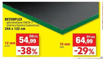 Hubo Betonplex 244 x 122 cm 12 mm aanbieding