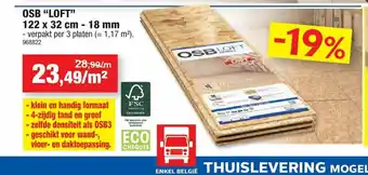 Hubo OSB "Loft" 122 x 32 cm - 8 mm aanbieding