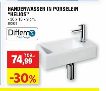 Hubo Handenwasser in Porselein "Helios" 36 x 18 x 9 cm aanbieding