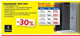 Hubo Douchewand "New Free" 90 cm aanbieding