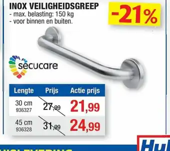Hubo Inox Veiligheidsgreep 30 cm aanbieding