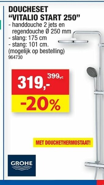 Hubo Doucheset "Vitalio Start 250" aanbieding