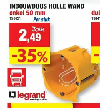 Inbouwdoos Holle Wand 50 mm per stuk