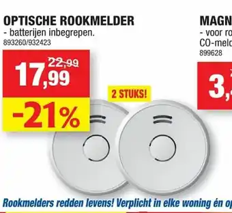 Hubo Optische Rookmelder 2 stuks aanbieding