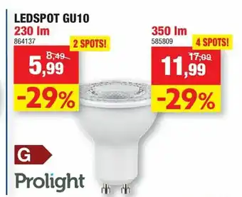 Hubo Ledspot GU10 4 spots 350 lm aanbieding