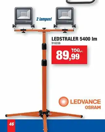 Hubo Ledstraler 5400 lm aanbieding