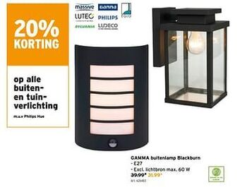 GAMMA Gamma buitenlamp blackburn aanbieding