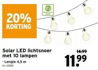 GAMMA Solar led lichtsnoer met 10 lampen aanbieding