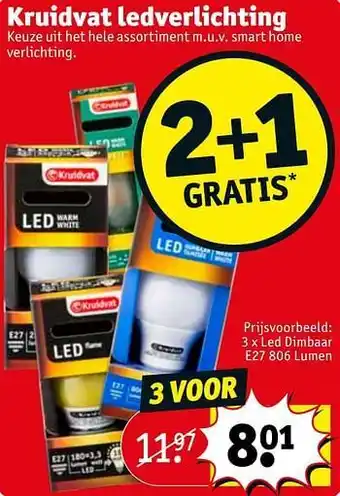 Kruidvat Kruidvat ledverlichting led dimbaar e27 806 lumen aanbieding