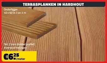 Terrasplanken in hardhout tali 21mm