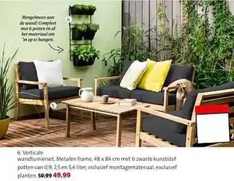 Verticale wandtuinierset. metalen frame