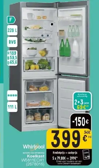 Cora Koelkast W5811EOX1 aanbieding