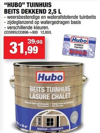 Hubo Hubo tuinhuis beits dekkend aanbieding