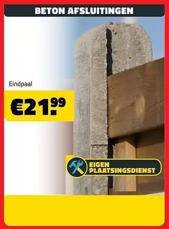 Beton afsluitingen eindpaal
