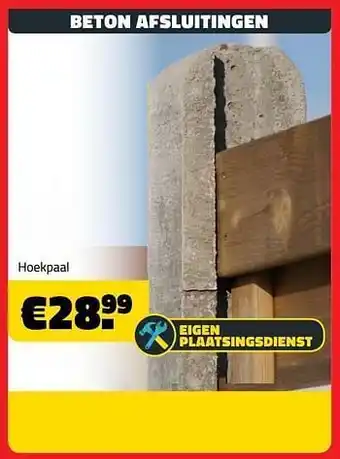Bouwcenter Frans Vlaeminck Beton afsluitingen hoekpaal aanbieding