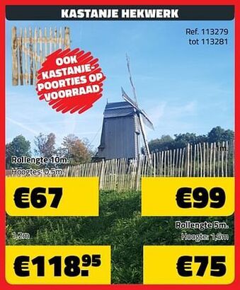 Kastanje hekwerk rollengte