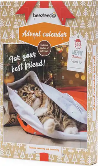Bol.com Beeztees Kerst Adventkalender Miauw - Kattensnack - 24 Snacks aanbieding