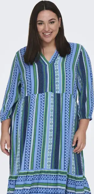 Bol.com ONLY CARMAKOMA CARMARRAKESH LIFE 3/4 CALF DRESS Dames Jurk - Maat 48 aanbieding