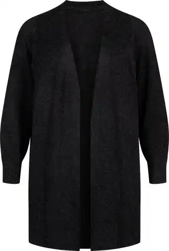 Bol.com ZIZZI CASUNNY, L/S, LONG CARDIGAN Dames Vest - Dark Grey - Maat M (46-48) aanbieding