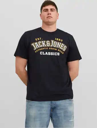 Bol.com JACK&JONES PLUS JJELOGO TEE SS O-NECK 2 COL 23/24 PLS Heren T-shirt - Maat EU3XL US1XL aanbieding