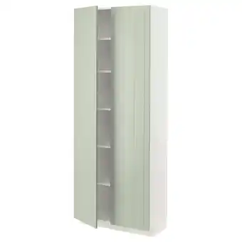 IKEA Metod Hoge kast met planken, wit/stensund lichtgroen, 80x37x200 cm aanbieding