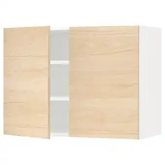 Metod Bovenkast met planken/2 deuren, wit/askersund licht essenpatroon, 80x60 cm