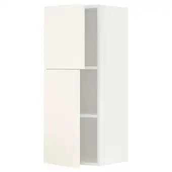 IKEA Metod Bovenkast met planken/2 deuren, wit/vallstena wit, 40x100 cm aanbieding