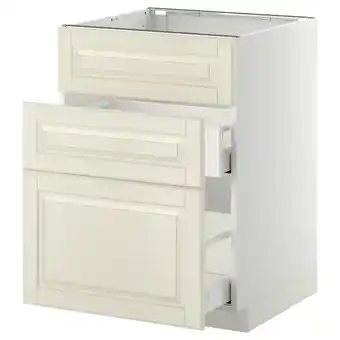IKEA Metod / maximera Onderkast spoelbak+3 front/2 lades, wit/bodbyn ecru, 60x60 cm aanbieding