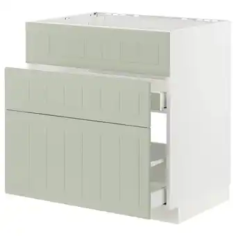IKEA Metod / maximera Onderkast spoelbak+3 front/2 lades, wit/stensund lichtgroen, 80x60 cm aanbieding