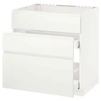 IKEA Metod / maximera Onderkast spoelbak+3 front/2 lades, wit/voxtorp mat wit, 80x60 cm aanbieding